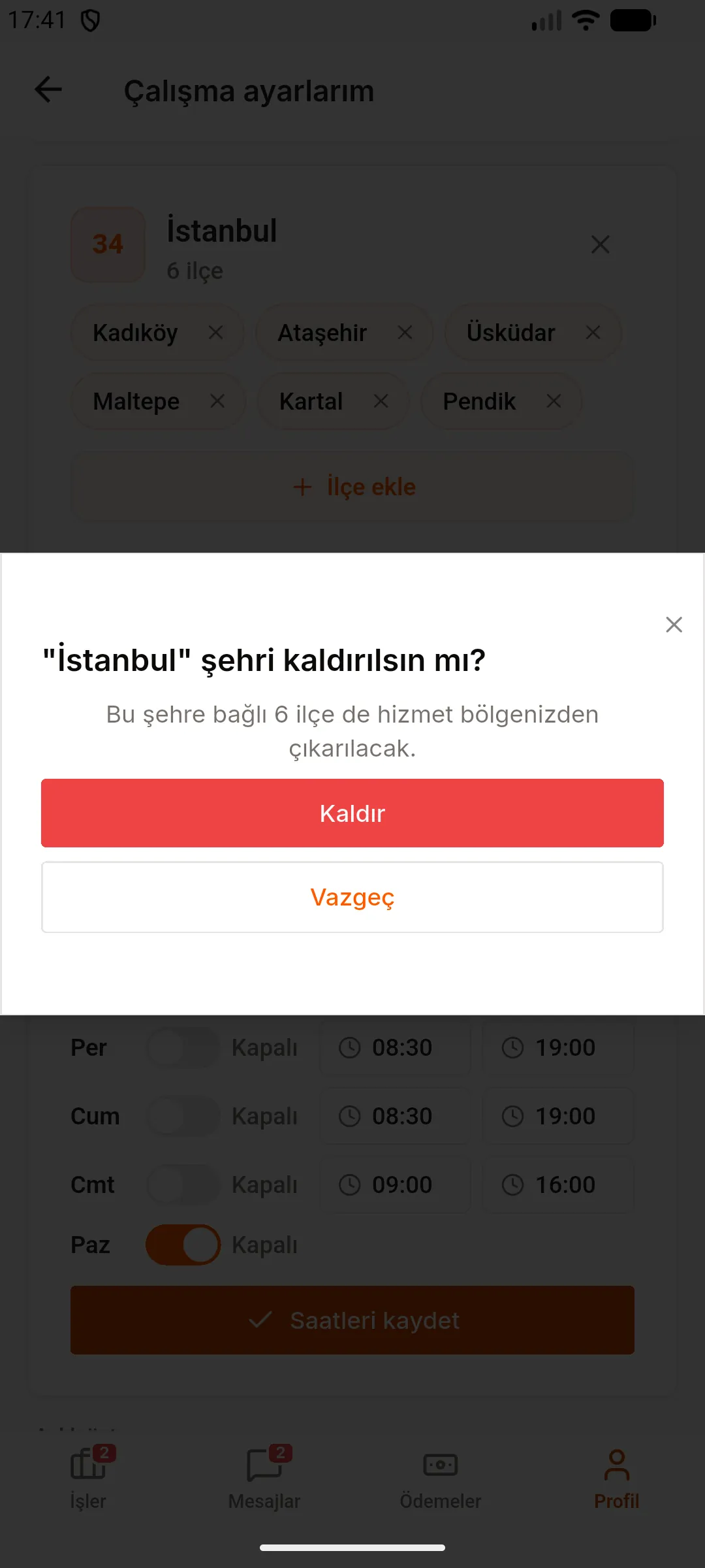 4. adım: Şehri kaldırın