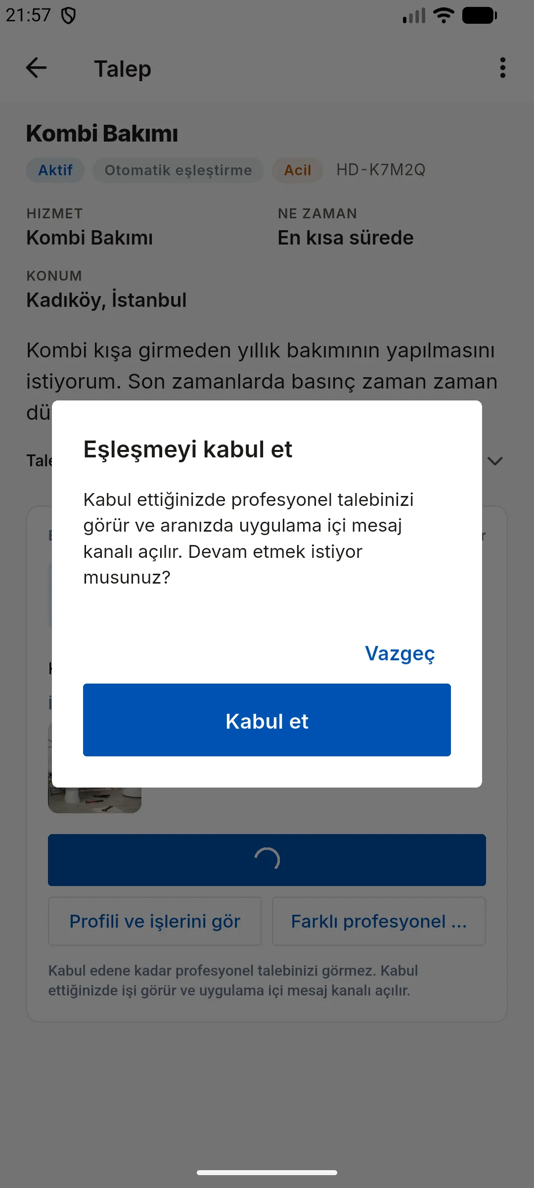 2. adım: Eşleşmeyi onaylayın
