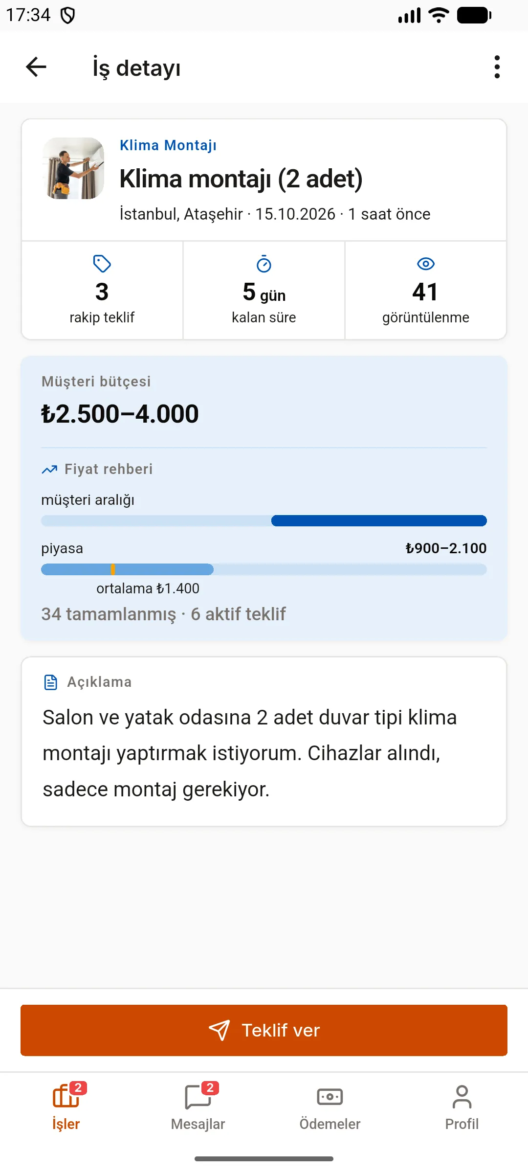 2. adım: İşi inceleyin