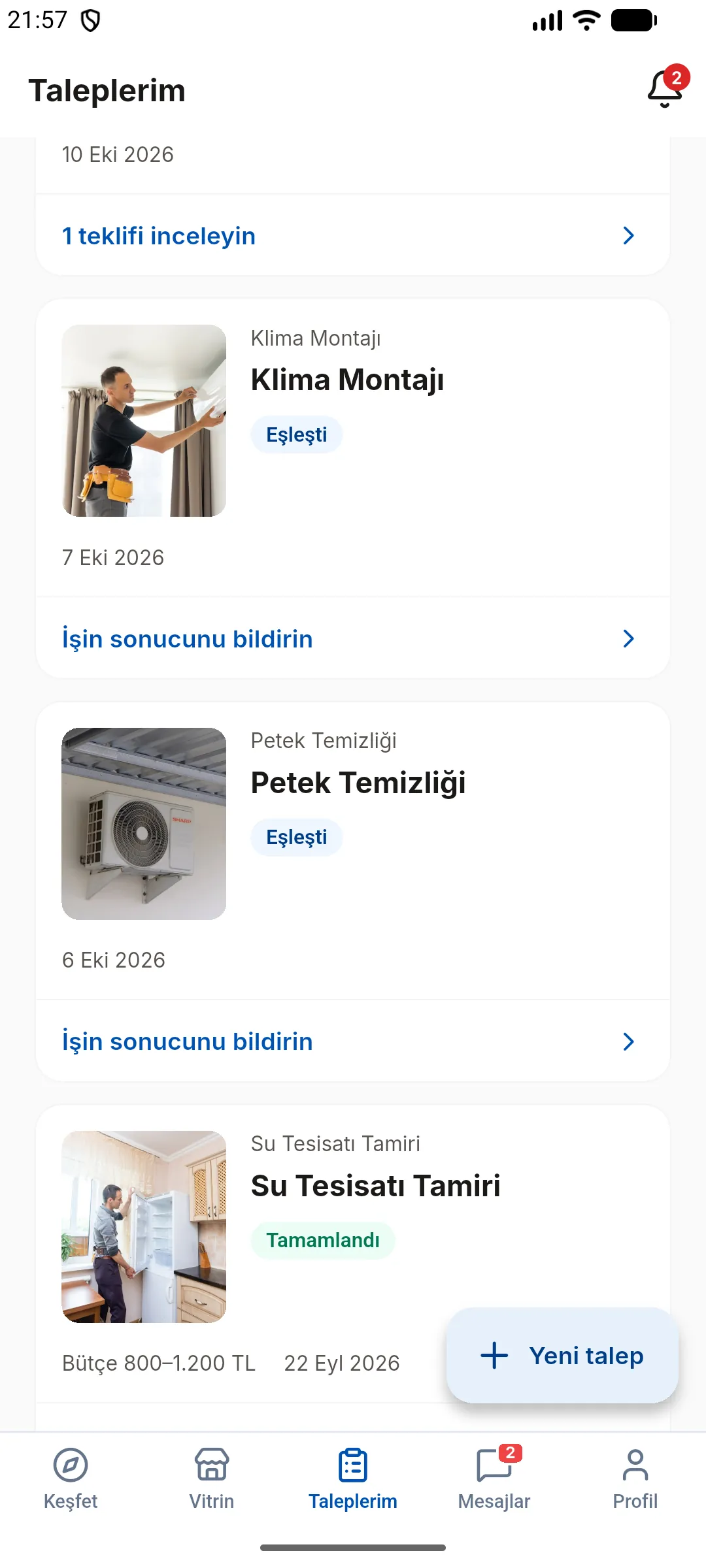 1. adım: Talebinizi açın