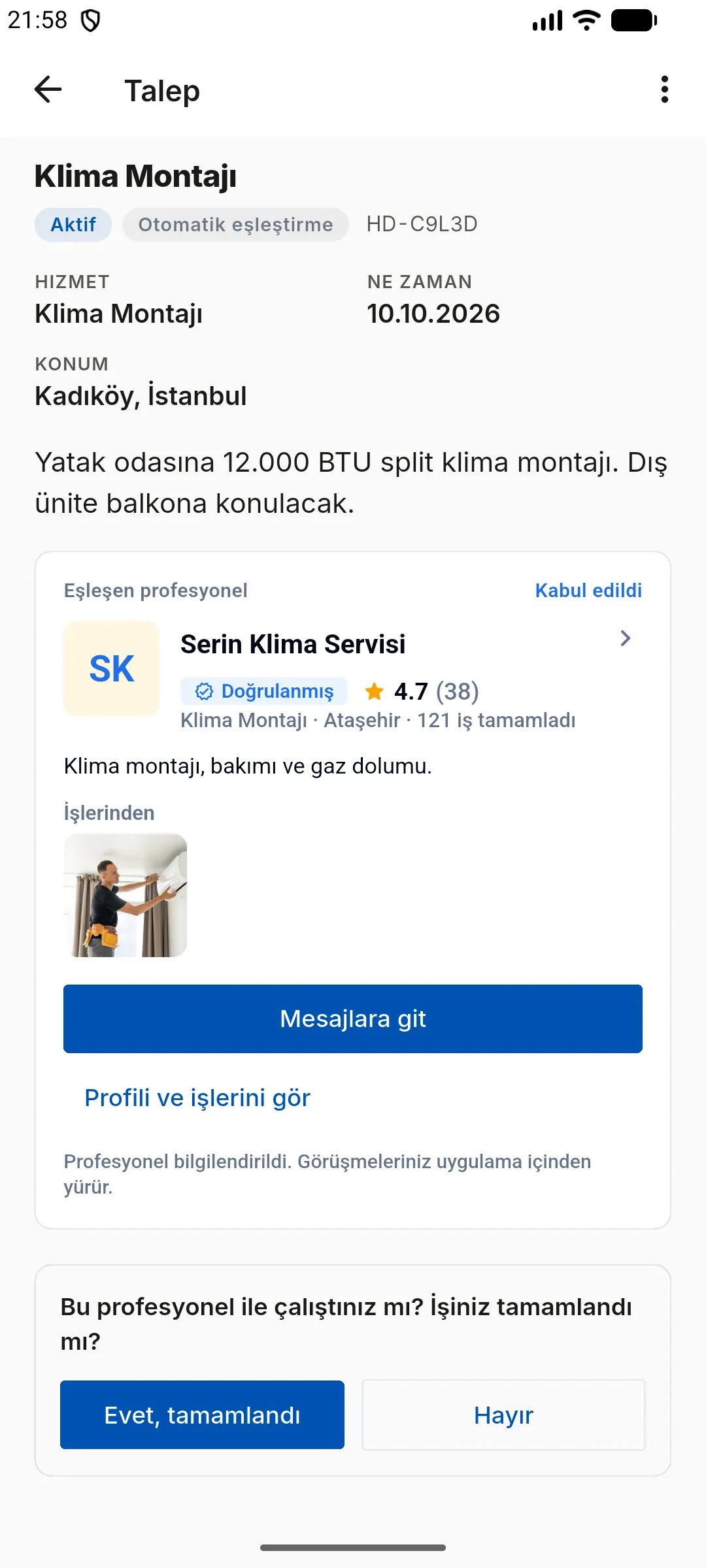 2. adım: İşin sonucunu bildirin