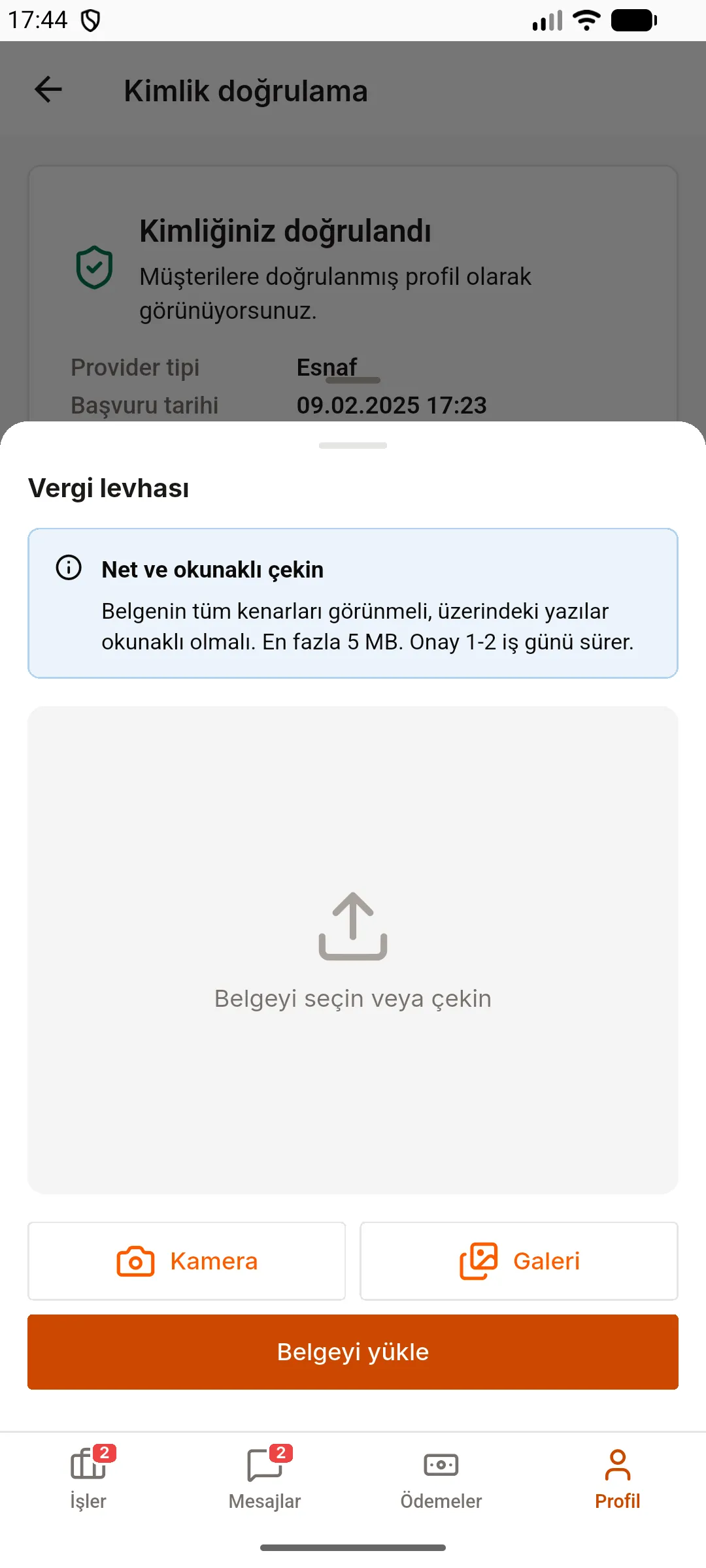 3. adım: Belgenin fotoğrafını ekleyin