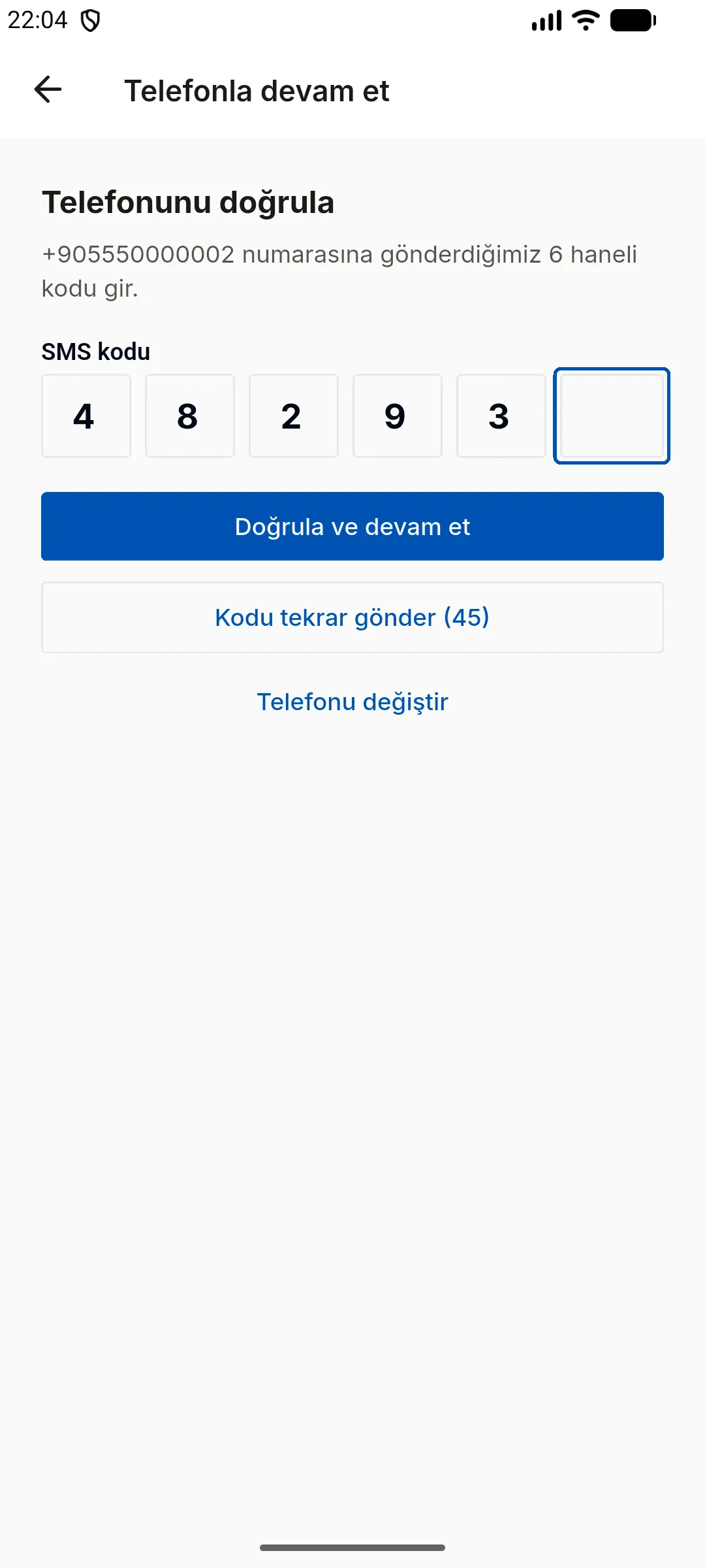 2. adım: Kodu doğrulayın