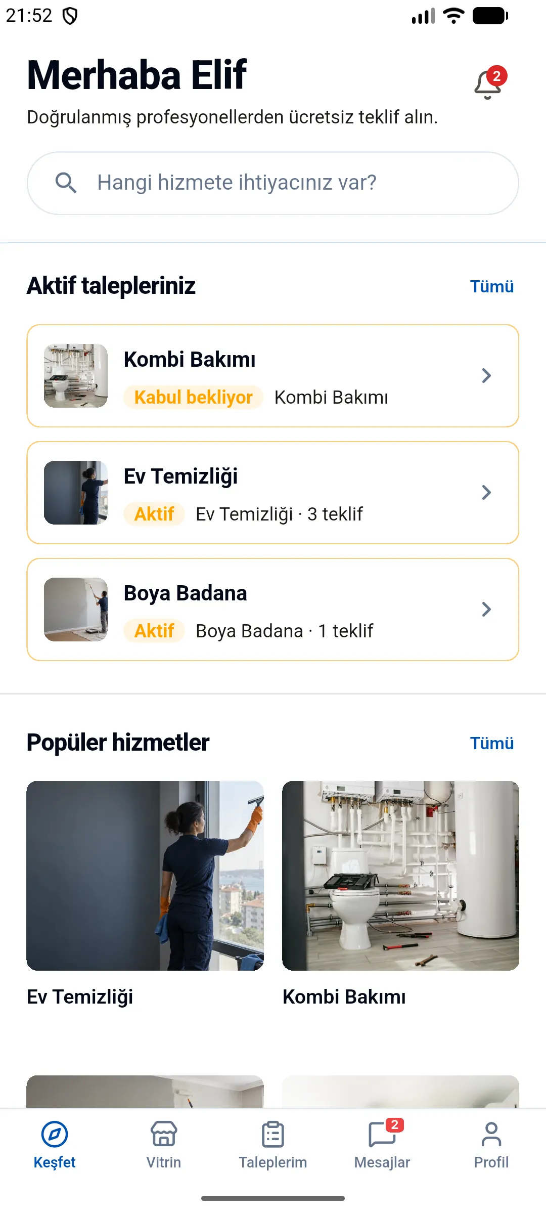 1. adım: Hizmeti seçin
