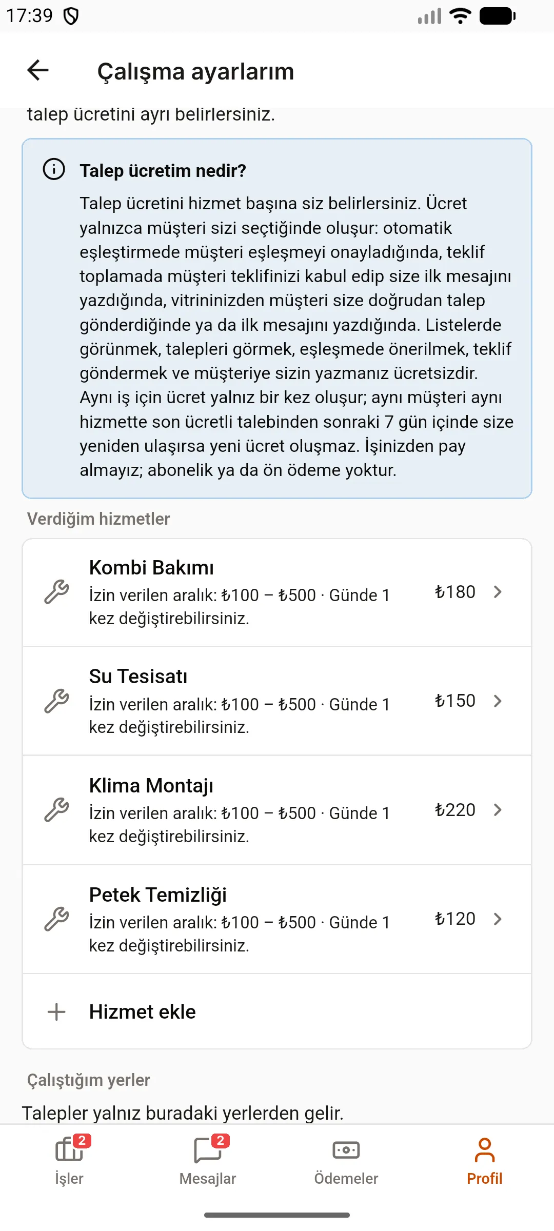 3. adım: İzin verilen aralığa bakın