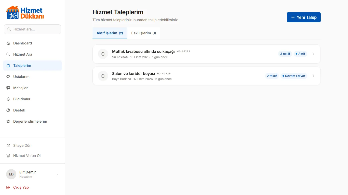 1. adım: Talebinizi açın