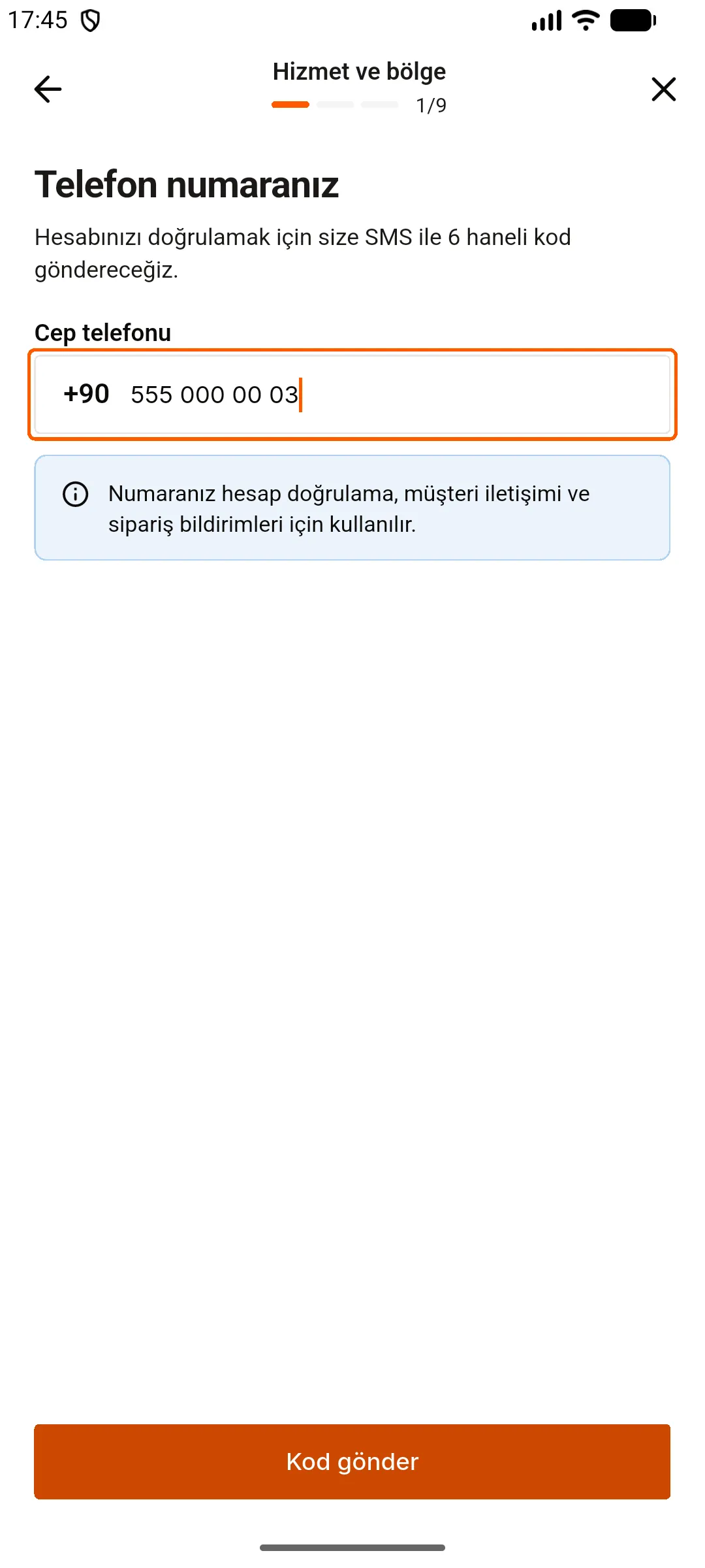 2. adım: Telefonunuzu doğrulayın