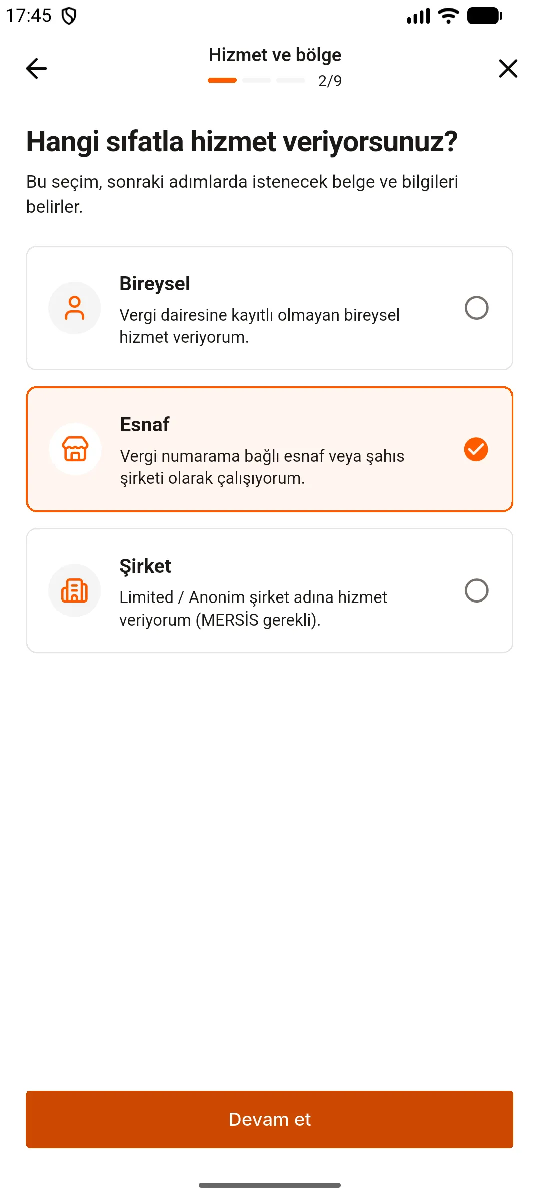 3. adım: Çalışma şeklinizi seçin