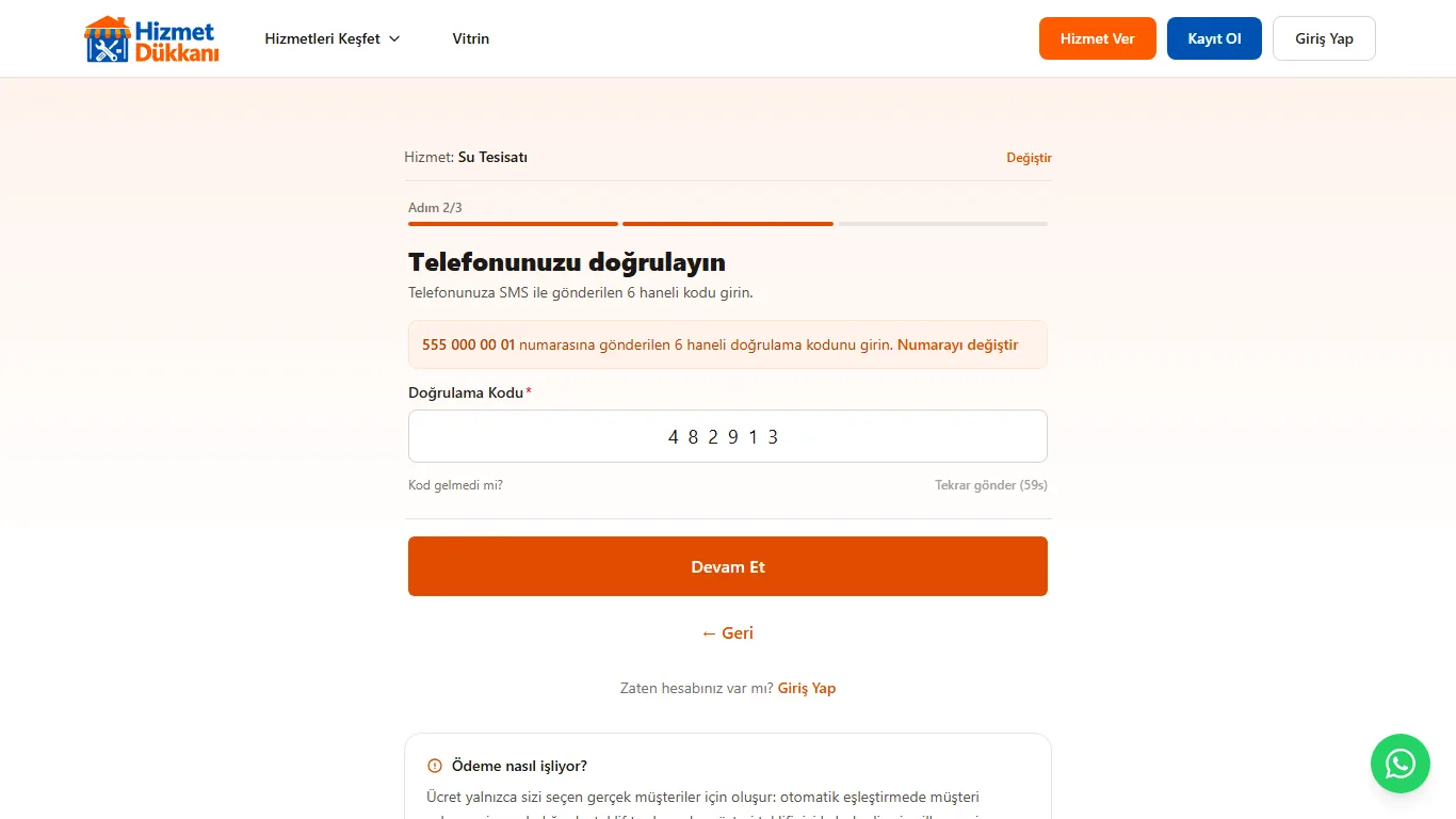 3. adım: Telefonunuzu doğrulayın